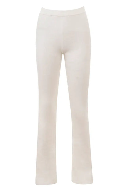 Wren Ivory Cashmere Slim Cigarette Pants