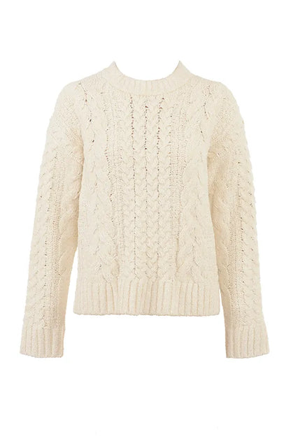 Jasper Cream Chunky Cable Knit Sweater