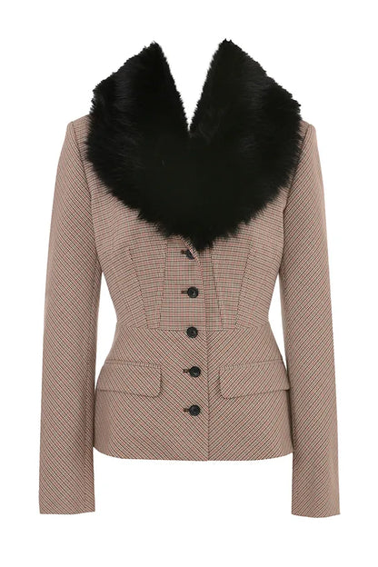 Buckingham Puppytooth Check Hourglass Jacket