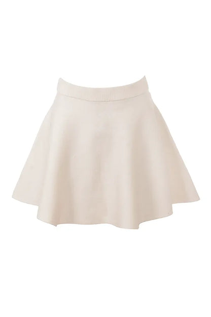 Rosina Cream Wool Cashmere Flounce Mini Skirt