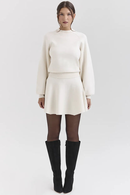 Cressida Cream Wool Cashmere Heavy Knit Sweater
