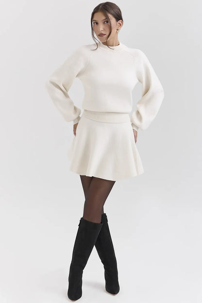 Cressida Cream Wool Cashmere Heavy Knit Sweater