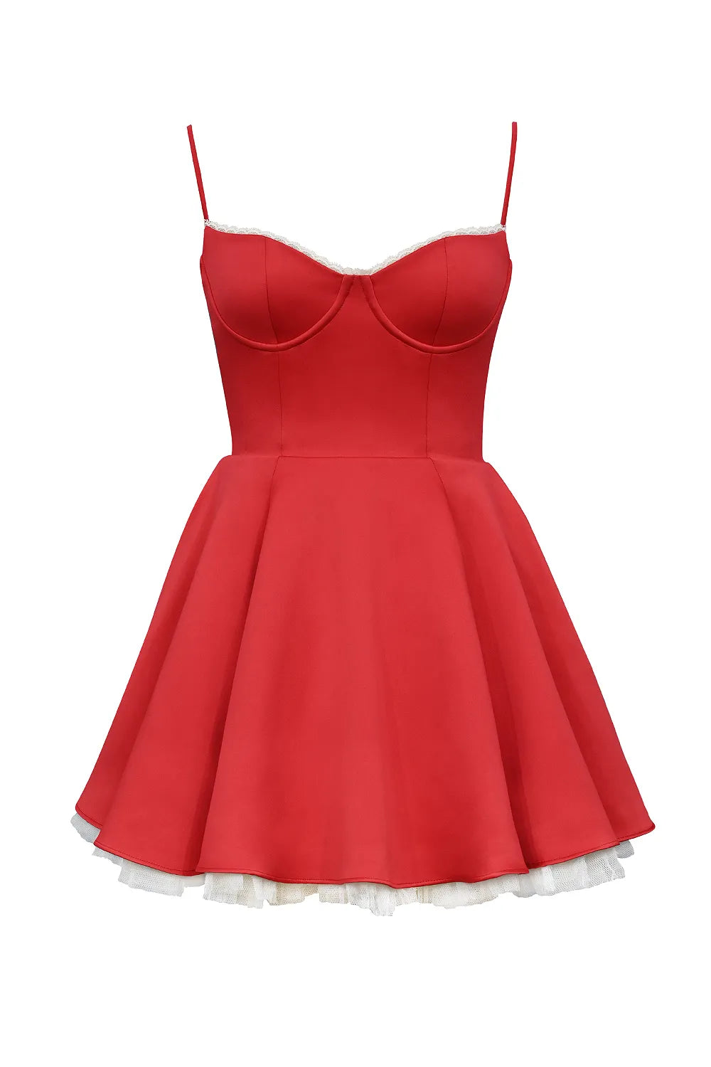 Minimoiselle Holly Red Satin Tulle Mini Dress
