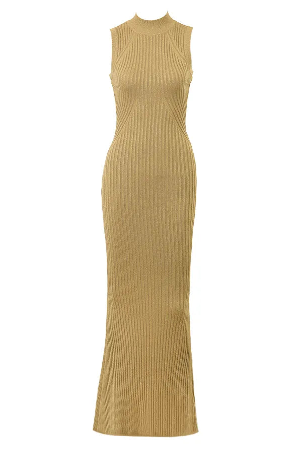 Emmie Gold Metallic Maxi Dress