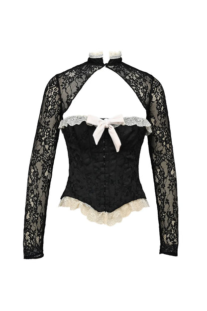 Perdita Black Metallic Jacquard Corset & Bolero