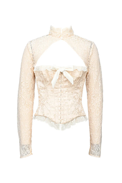 Perdita Ivory Metallic Jacquard Corset & Bolero
