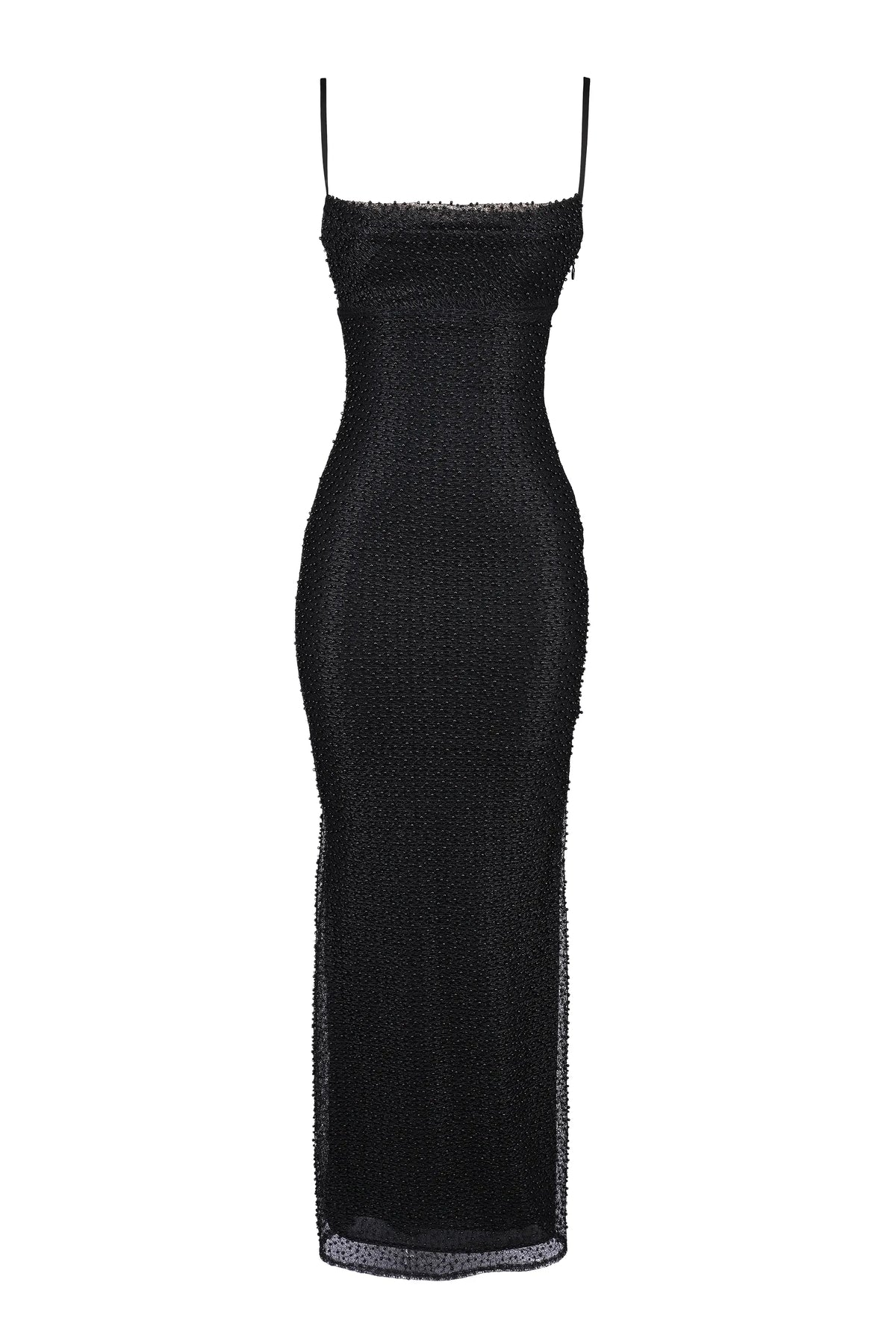 Calla Black Pearl Embellished Maxi Dress