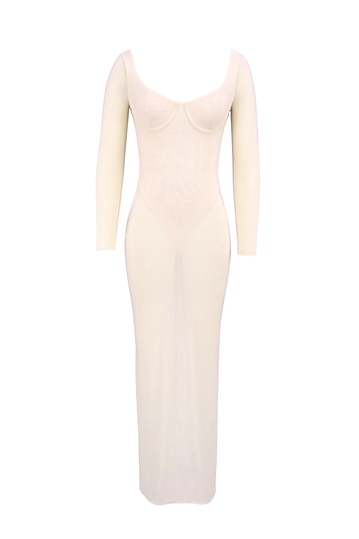 Everly Blush Mesh Maxi Dress with Bodysuit
