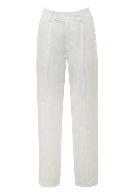 Hayden White Wide Leg High Waist Tailored Trousers