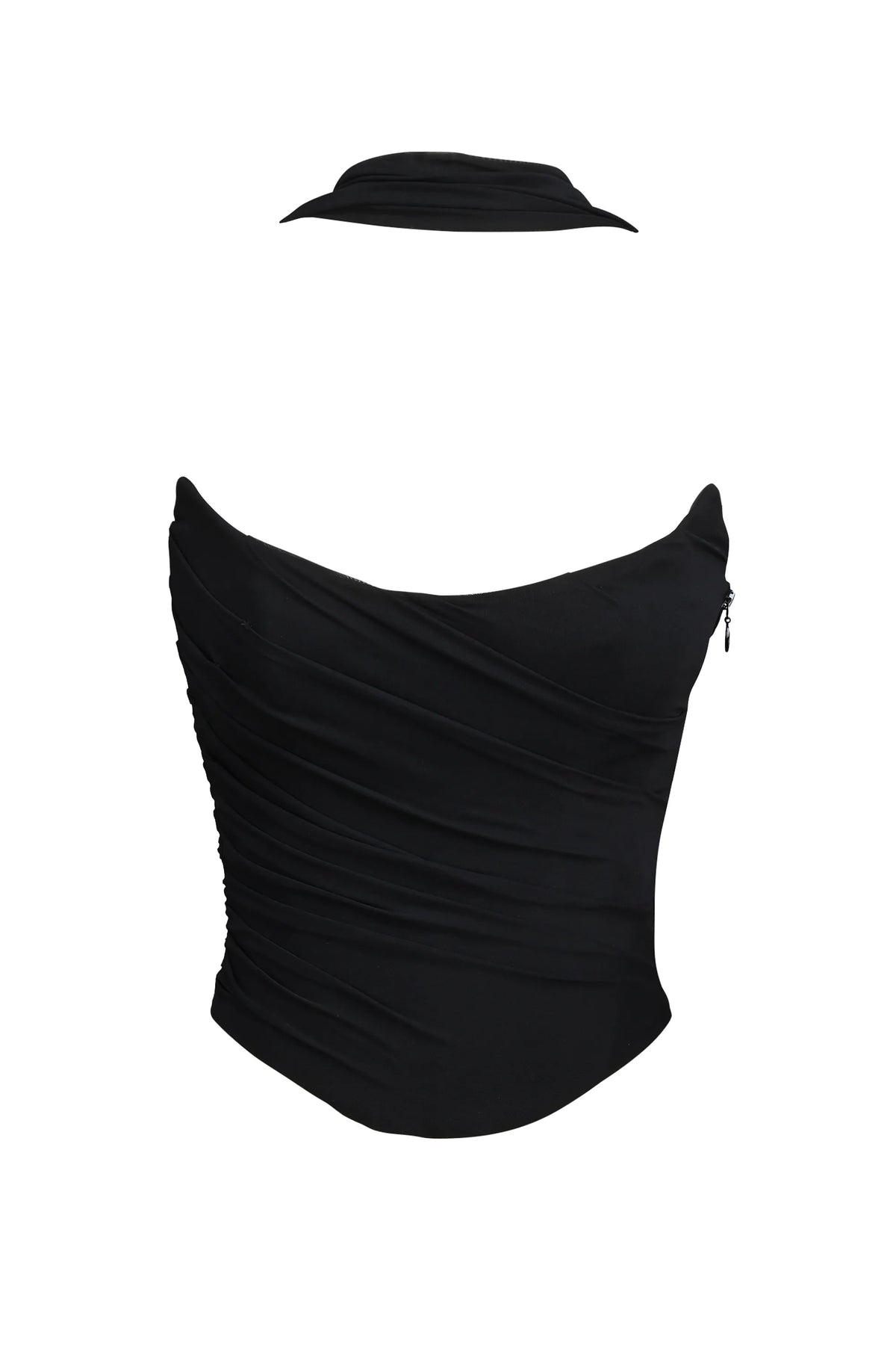 Hallie Black Strapless Corset with Neck Scarf