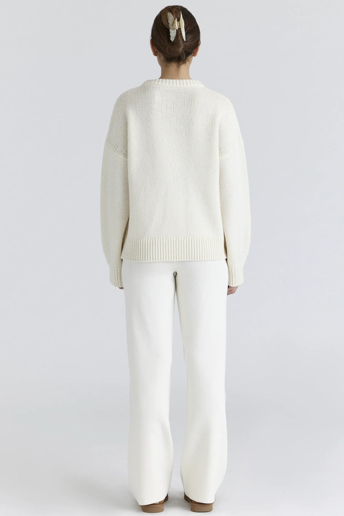Andie Ivory Merino Wool Knit Trousers