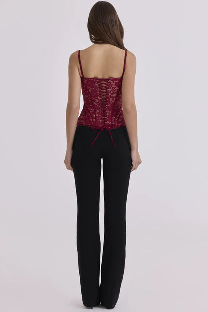 Chiara Black Straight Leg Trousers
