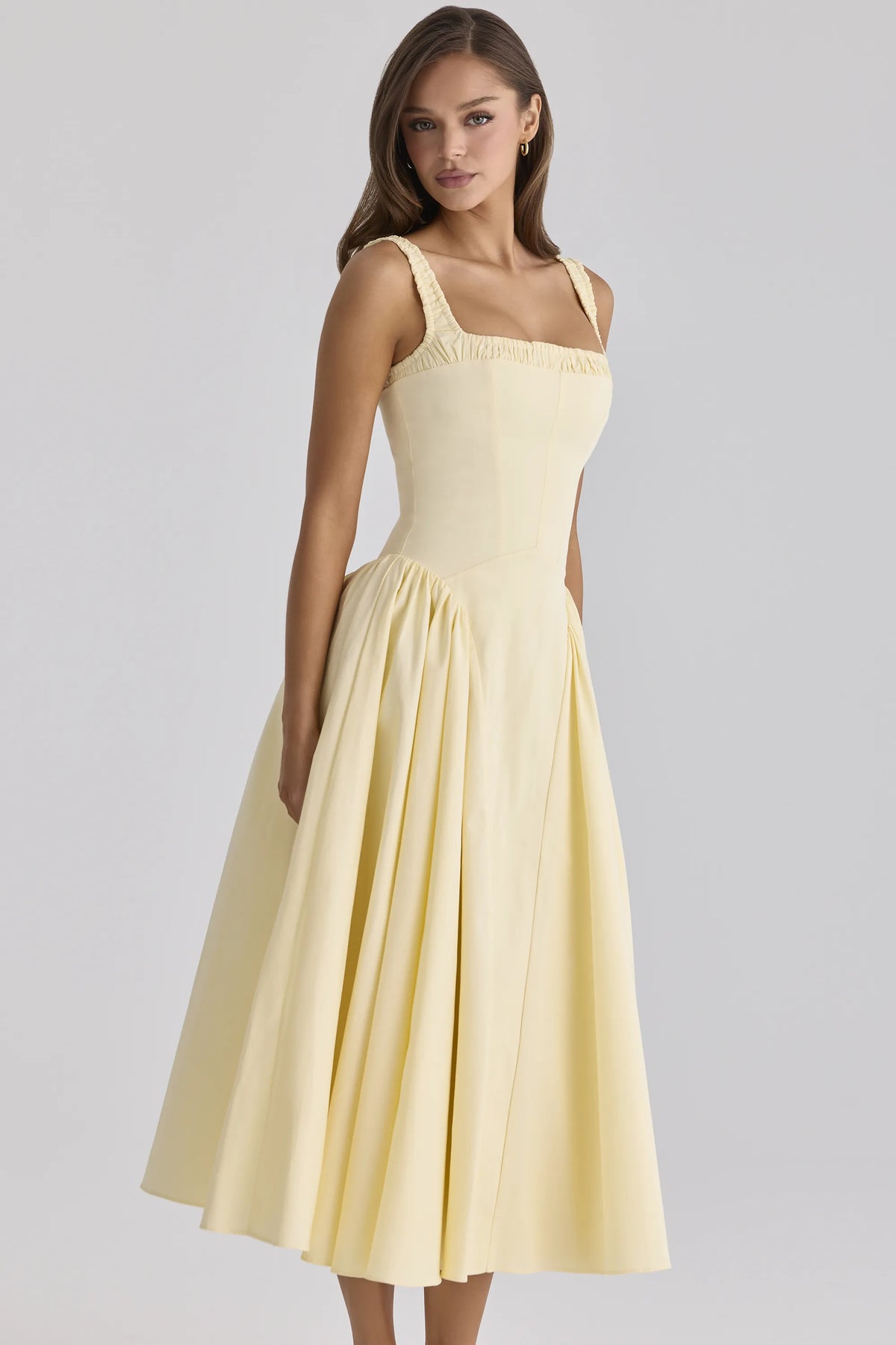 Dorothy Lemon Cotton Midi Sundress