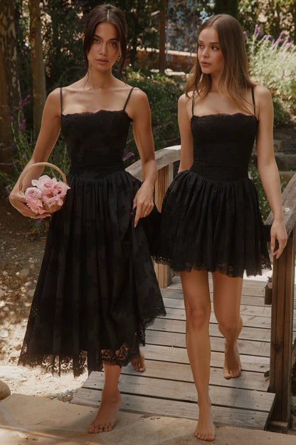 Chloe Black Custom Lace + Broderie Anglaise Cotton Midi Sundress