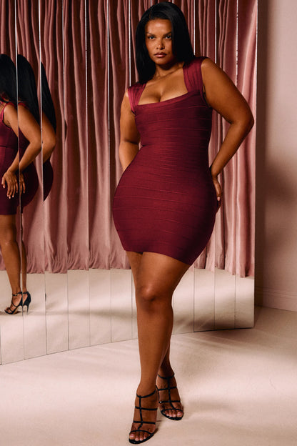 The 90’s Ruby Cap Sleeve Bandage Mini Dress