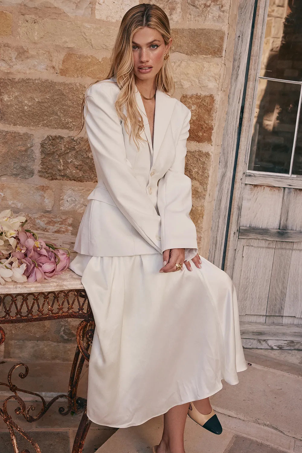 Sariah Ivory Contour Tailored Blazer