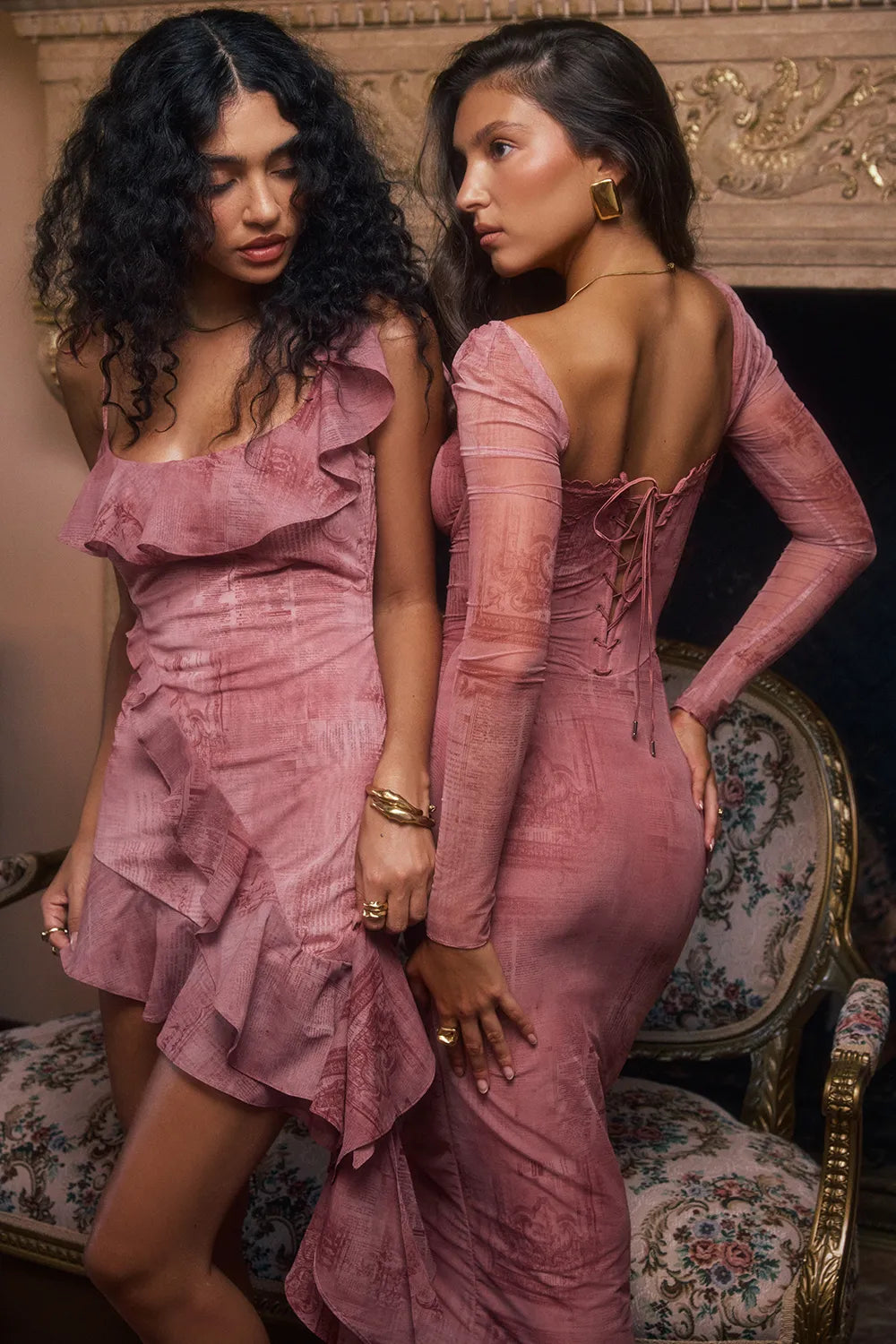 Seraphina Pink Print Corset Dress