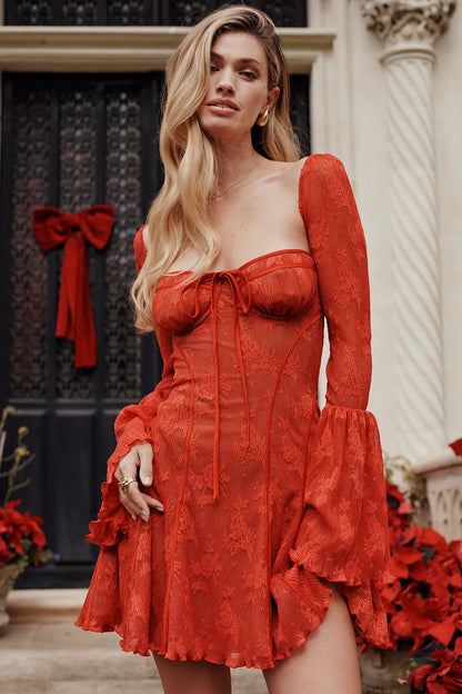 Analissa Scarlet Lace Corset Dress