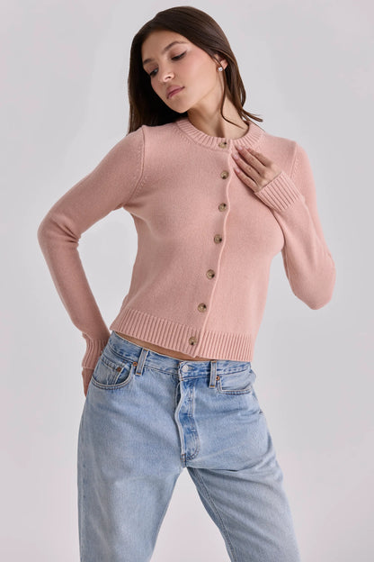 Signature Peach Cashmere + Merino Wool Cardigan