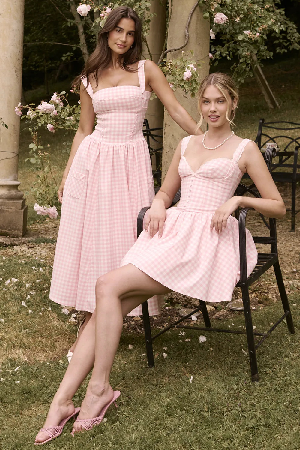 Vivien Strawberry Shortcake Gingham Midi Sundress