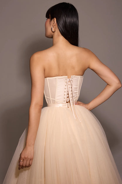 Darling Vintage Cream Tulle Midi Dress