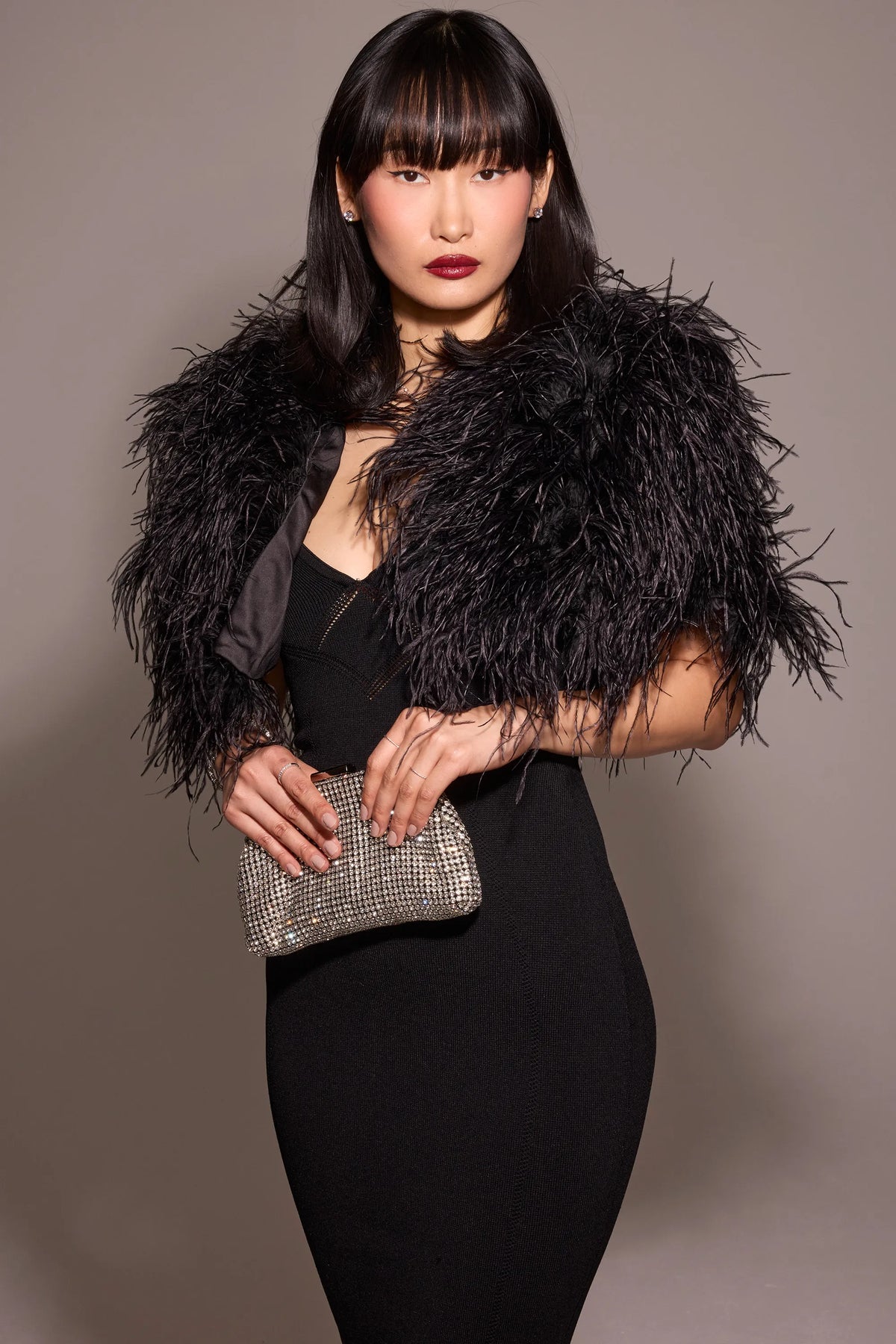 Magdalena Black Strapless Midi Dress