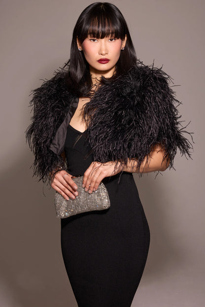 Magdalena Black Strapless Midi Dress