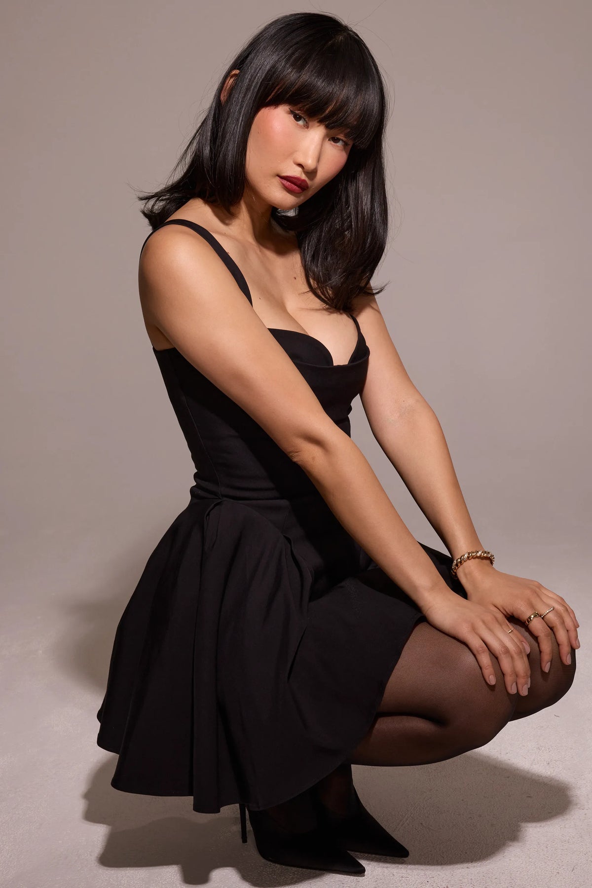 Bunny Black Twill Mini Dress