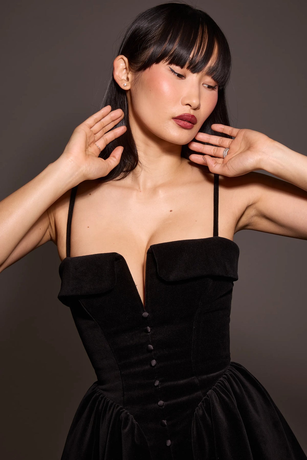 Selina Black Velvet Tulle Mini Dress