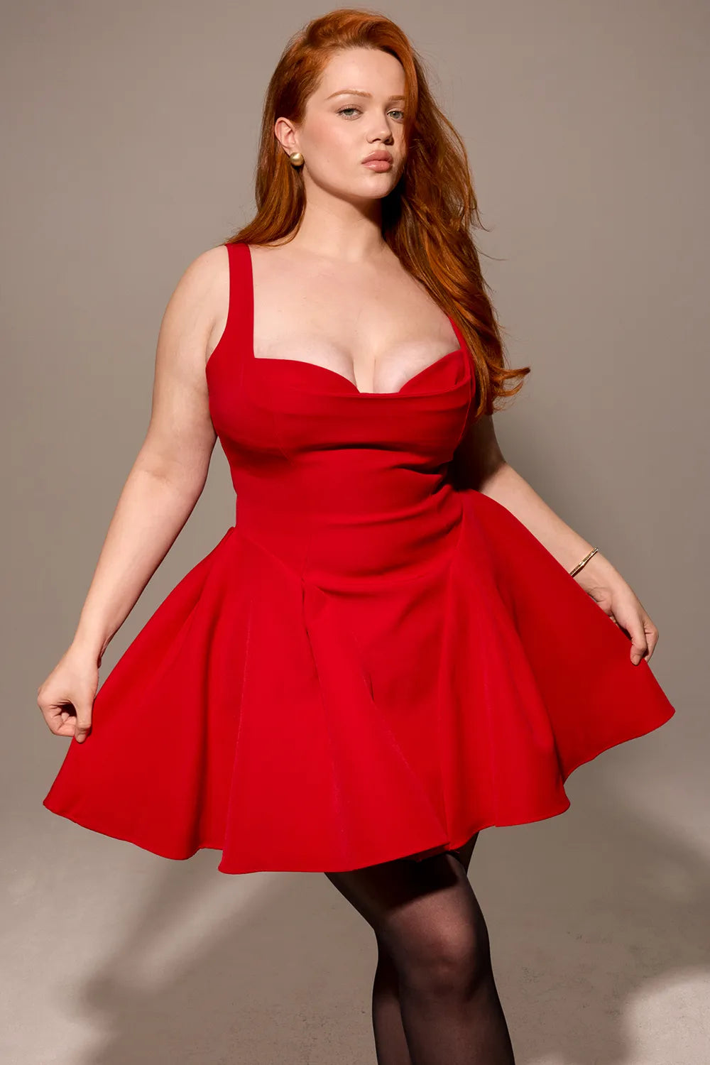 Bunny Holly Red Crepe Mini Dress