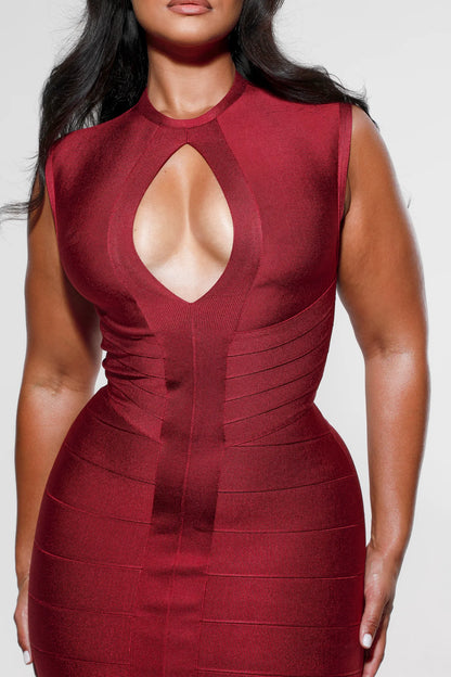 The Fatale Ruby Bandage Midi Dress
