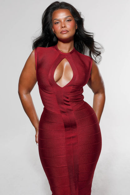 The Fatale Ruby Bandage Midi Dress