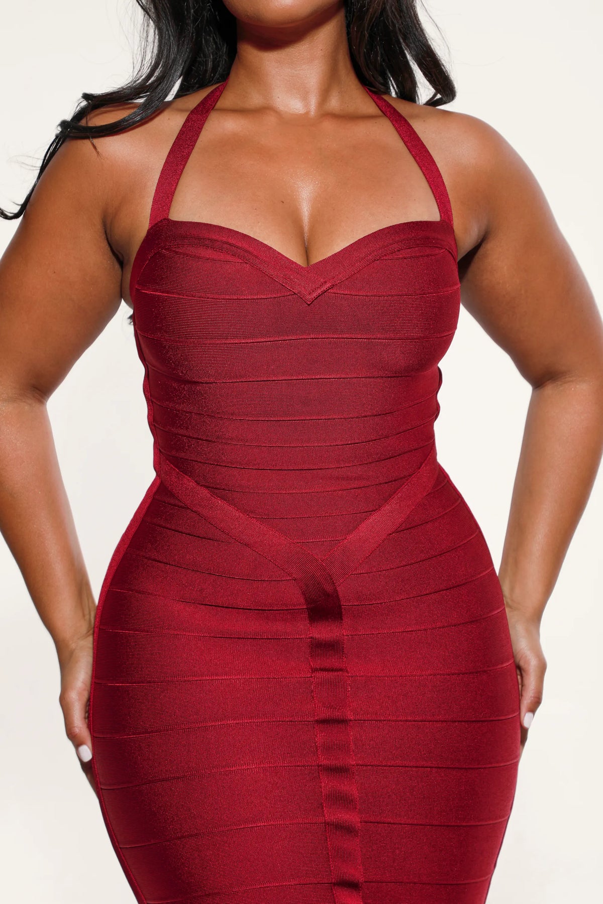 The Supermodel Ruby Halter Neck Bandage Midi Dress