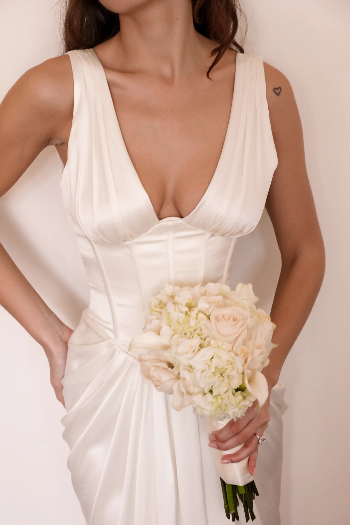 Arianna Ivory Satin Corset Bridal Gown