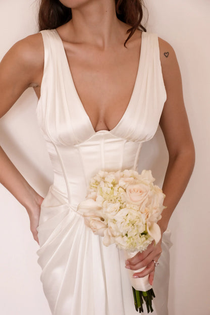 Arianna Ivory Satin Corset Bridal Gown