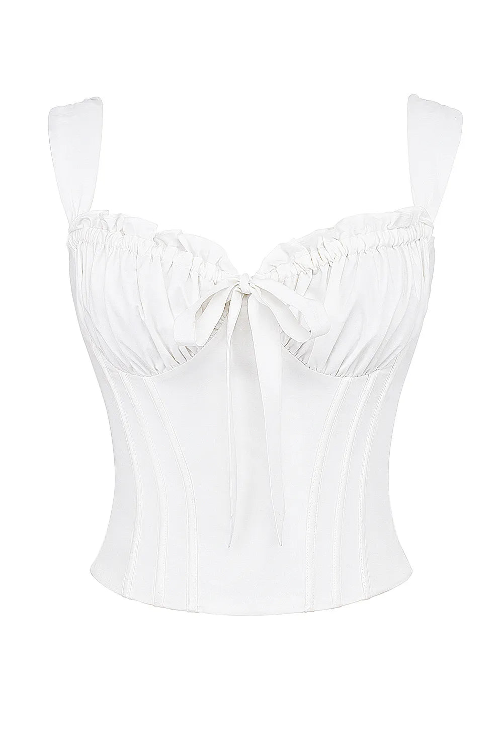 Mistress Rocks Cloud Cotton Tie Front Corset - SALE