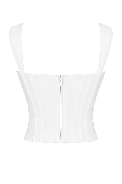 Mistress Rocks Cloud Cotton Tie Front Corset - SALE