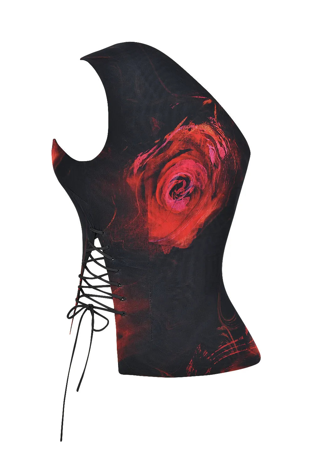 Mistress Rocks Black Rose Print One Shoulder Top - SALE