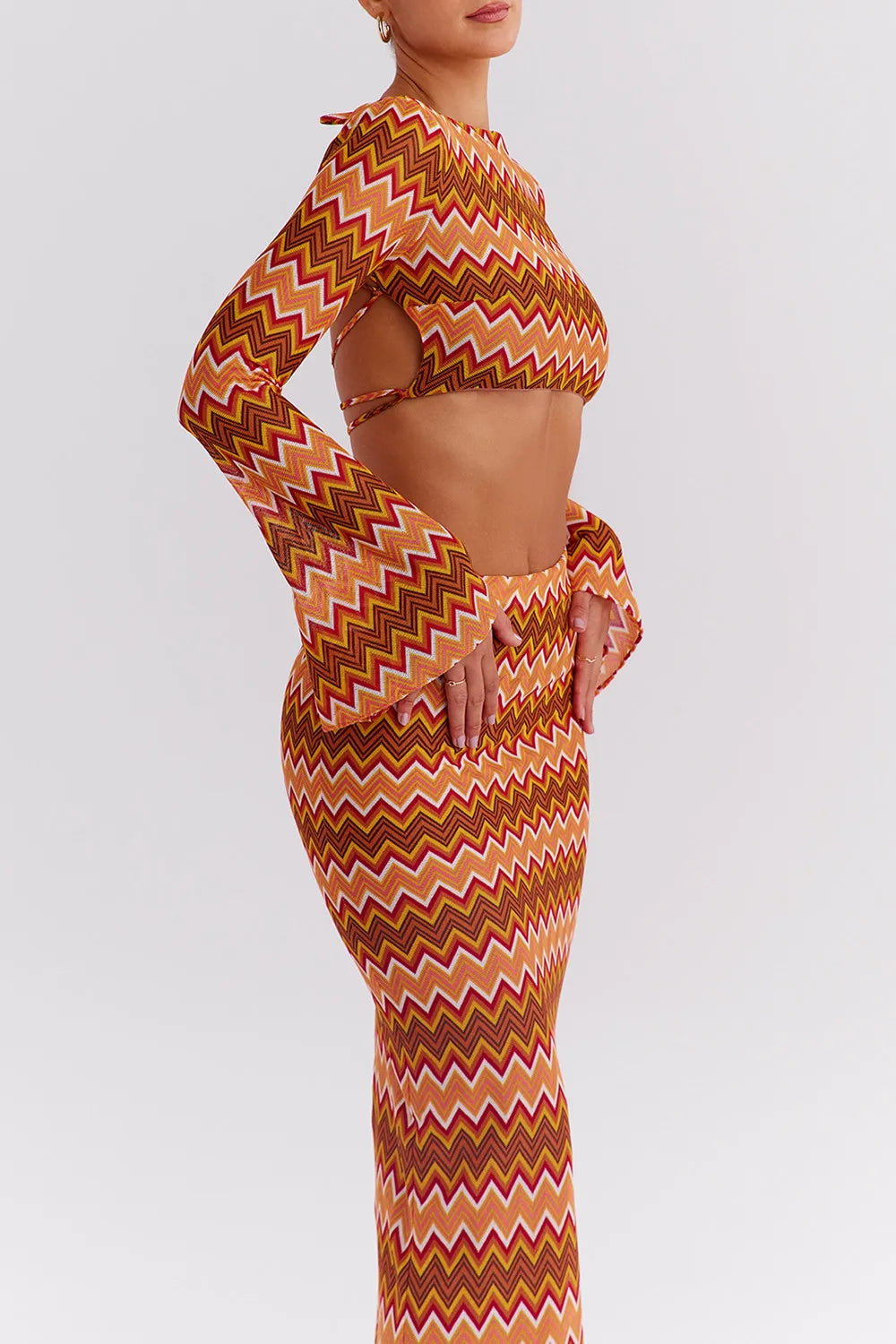 Mistress Rocks Multicolour Knit Open Back Top - SALE