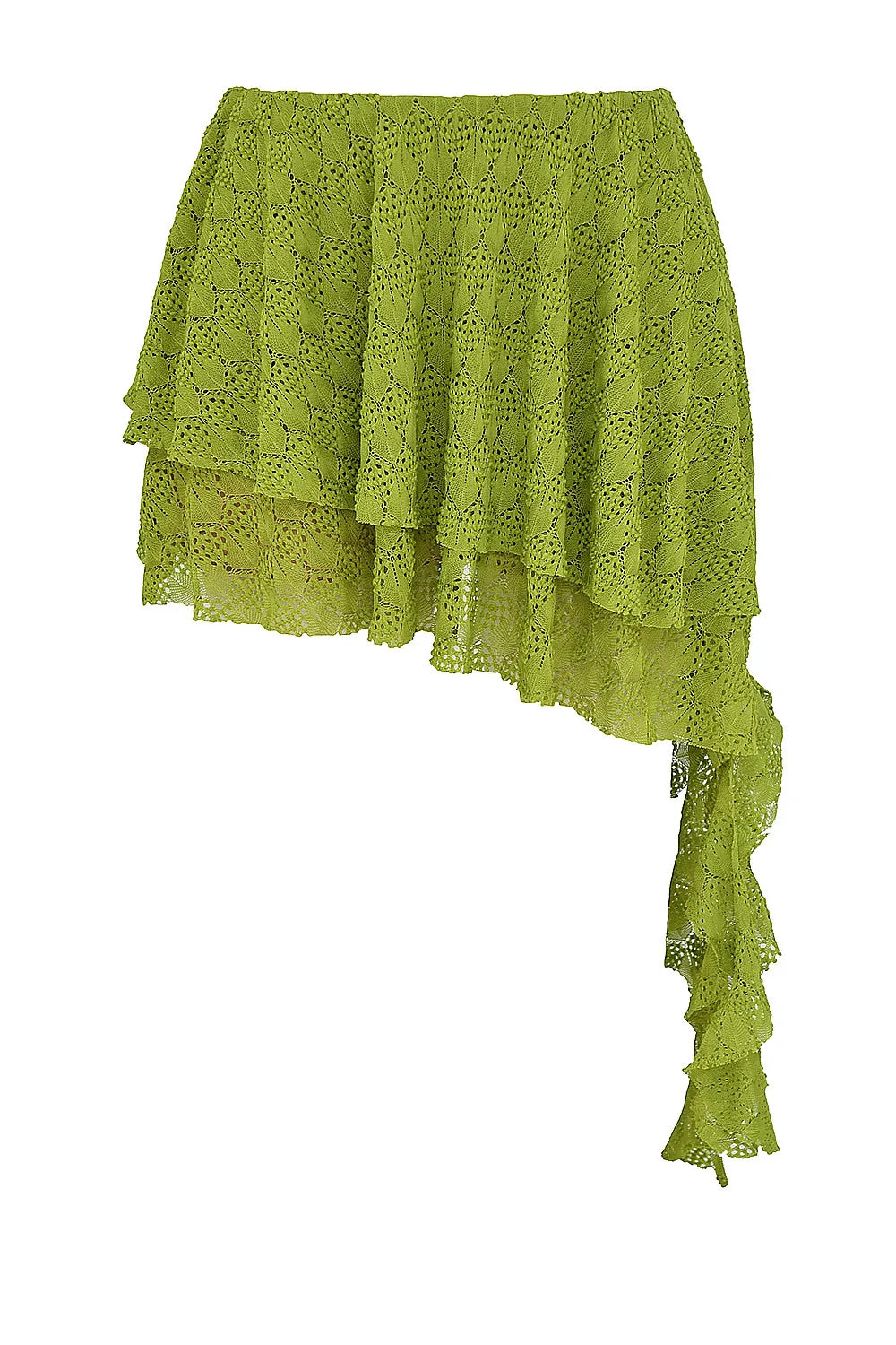 Mistress Rocks Lime Knit Layered Mini Skirt - SALE