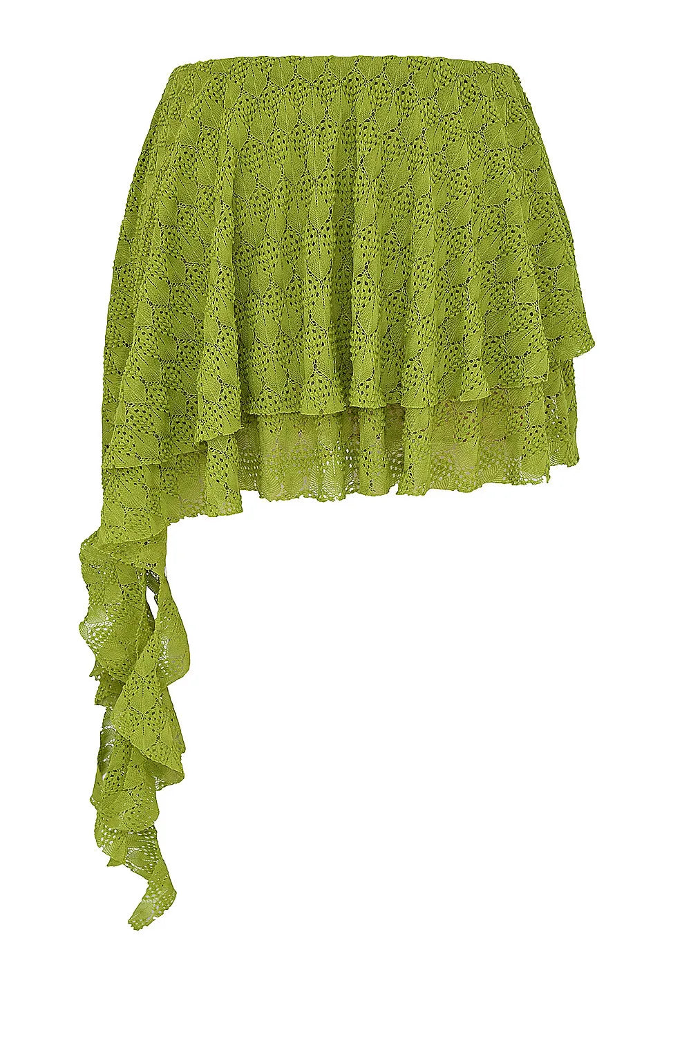 Mistress Rocks Lime Knit Layered Mini Skirt - SALE