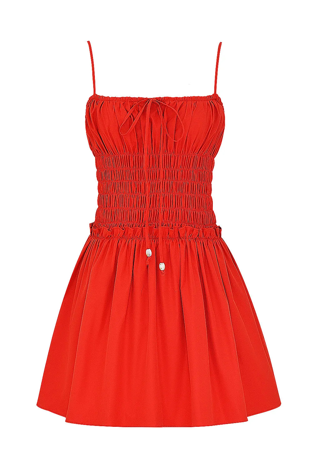 Mistress Rocks Red Shirred Gathered Mini Dress - SALE