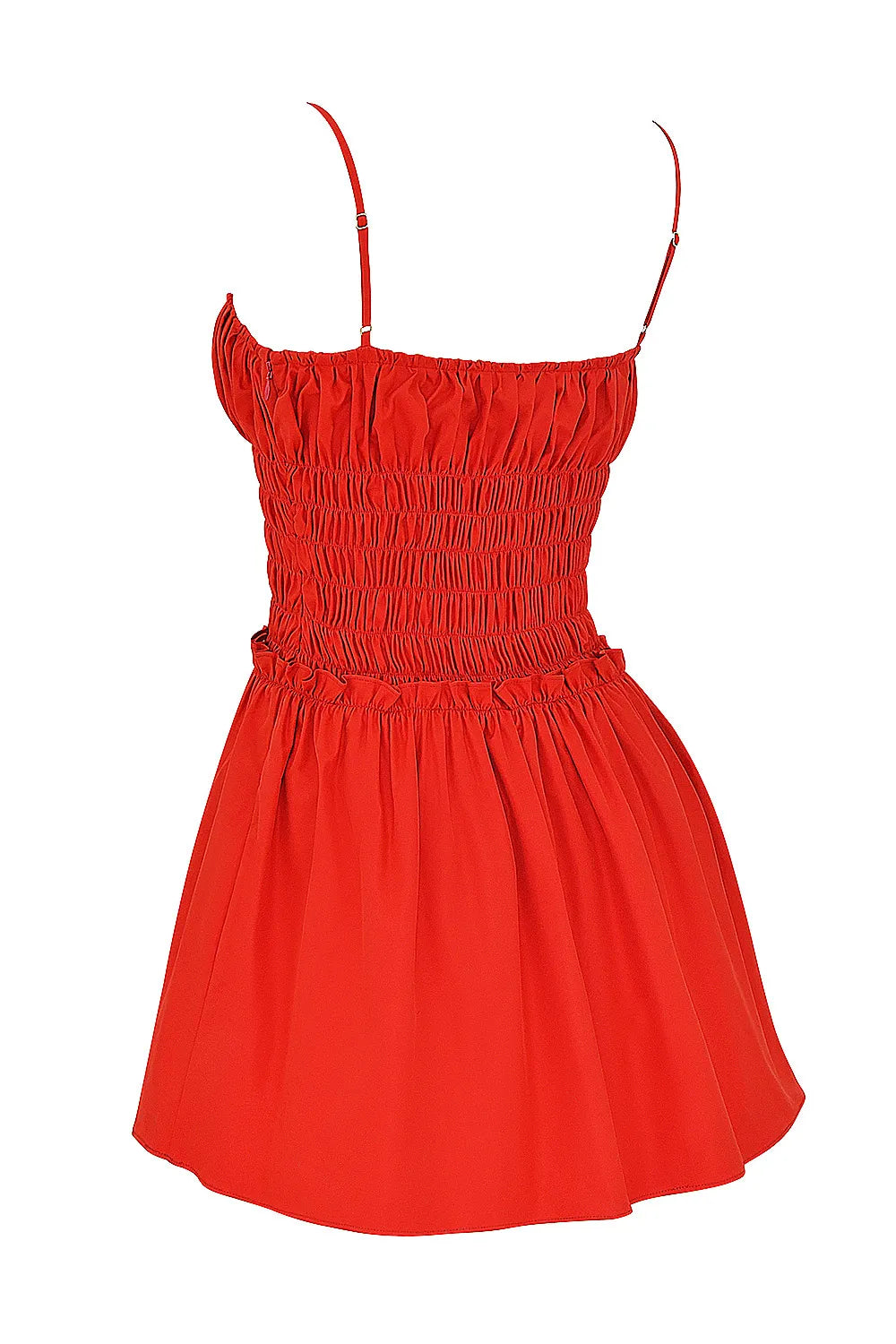 Mistress Rocks Red Shirred Gathered Mini Dress - SALE