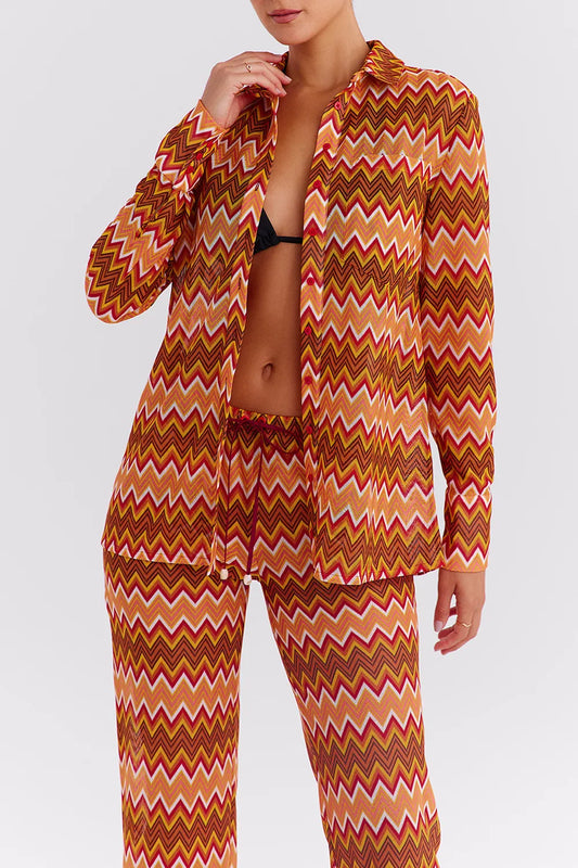 Mistress Rocks Multicolour Knit Oversized Shirt - SALE