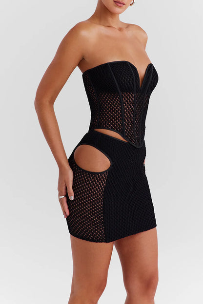 Mistress Rocks Black Knit Cutout Mini Skirt - SALE