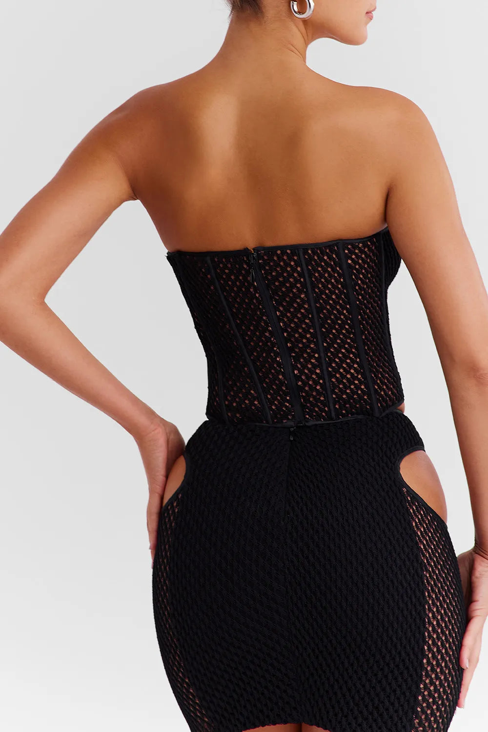 Mistress Rocks Black Knit Strapless Corset - SALE