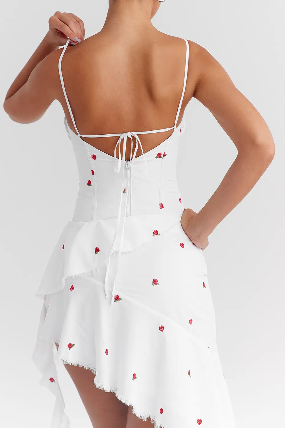 Mistress Rocks Cloud Rose Embroidered Corset - SALE