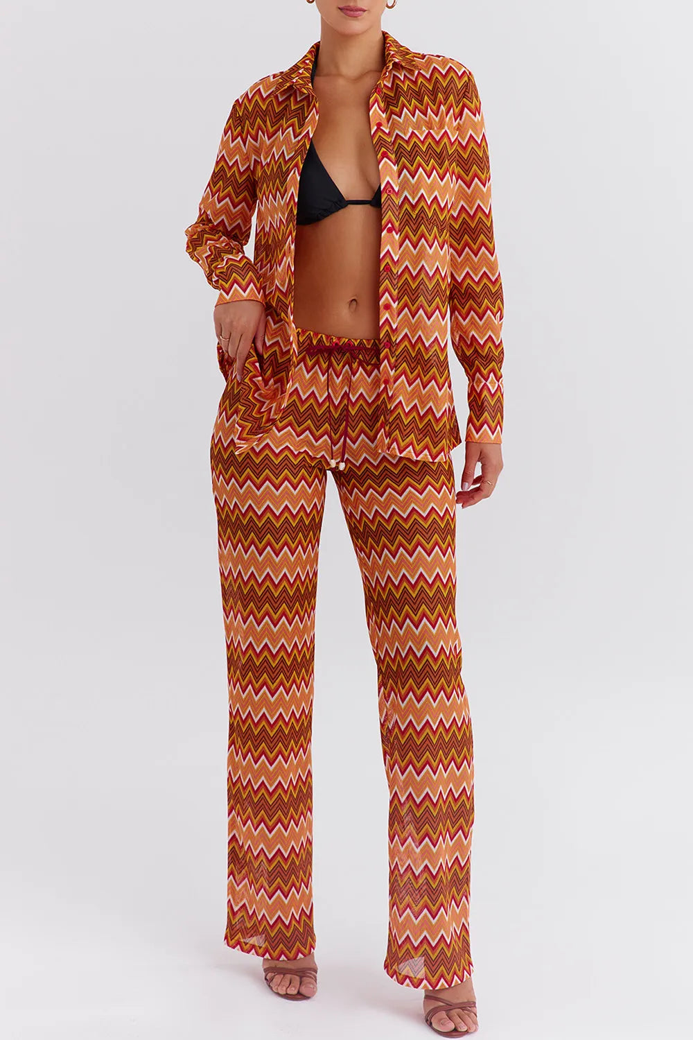 Mistress Rocks Multicolour Knit Oversized Shirt - SALE