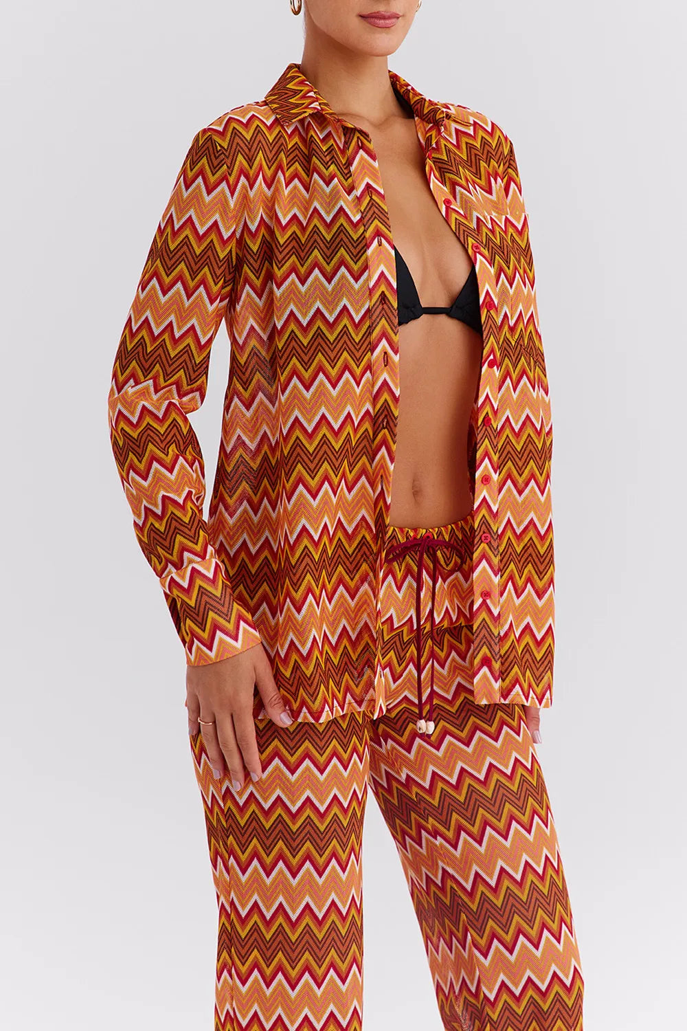 Mistress Rocks Multicolour Knit Oversized Shirt - SALE