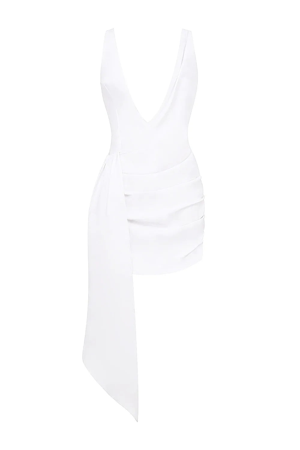 Mistress Rocks White Plunge Draped Mini Dress - SALE